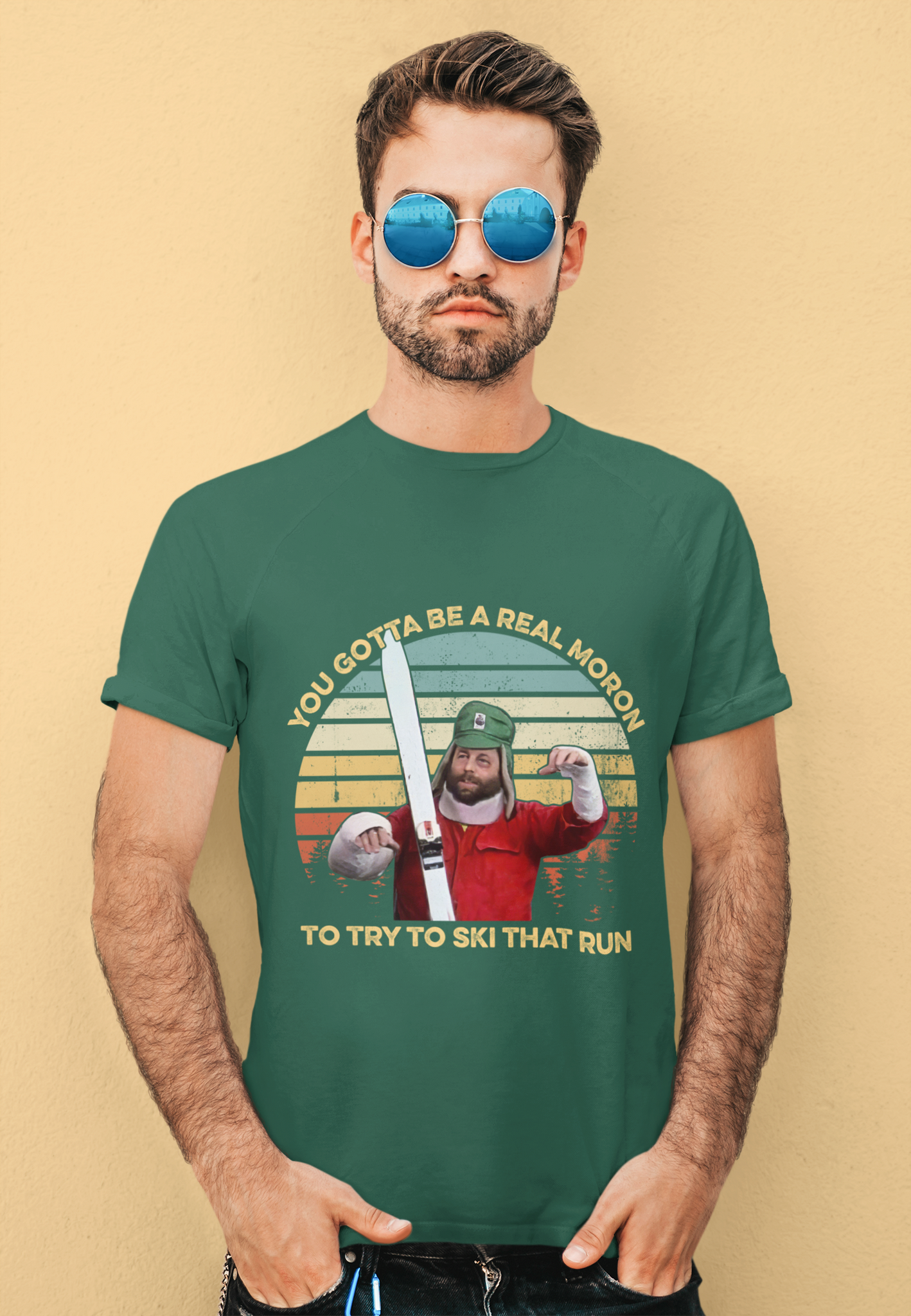 Better Off Dead Vintage T Shirt, You Gotta Be A Real Moron To Try To Ski That Run Tshirt