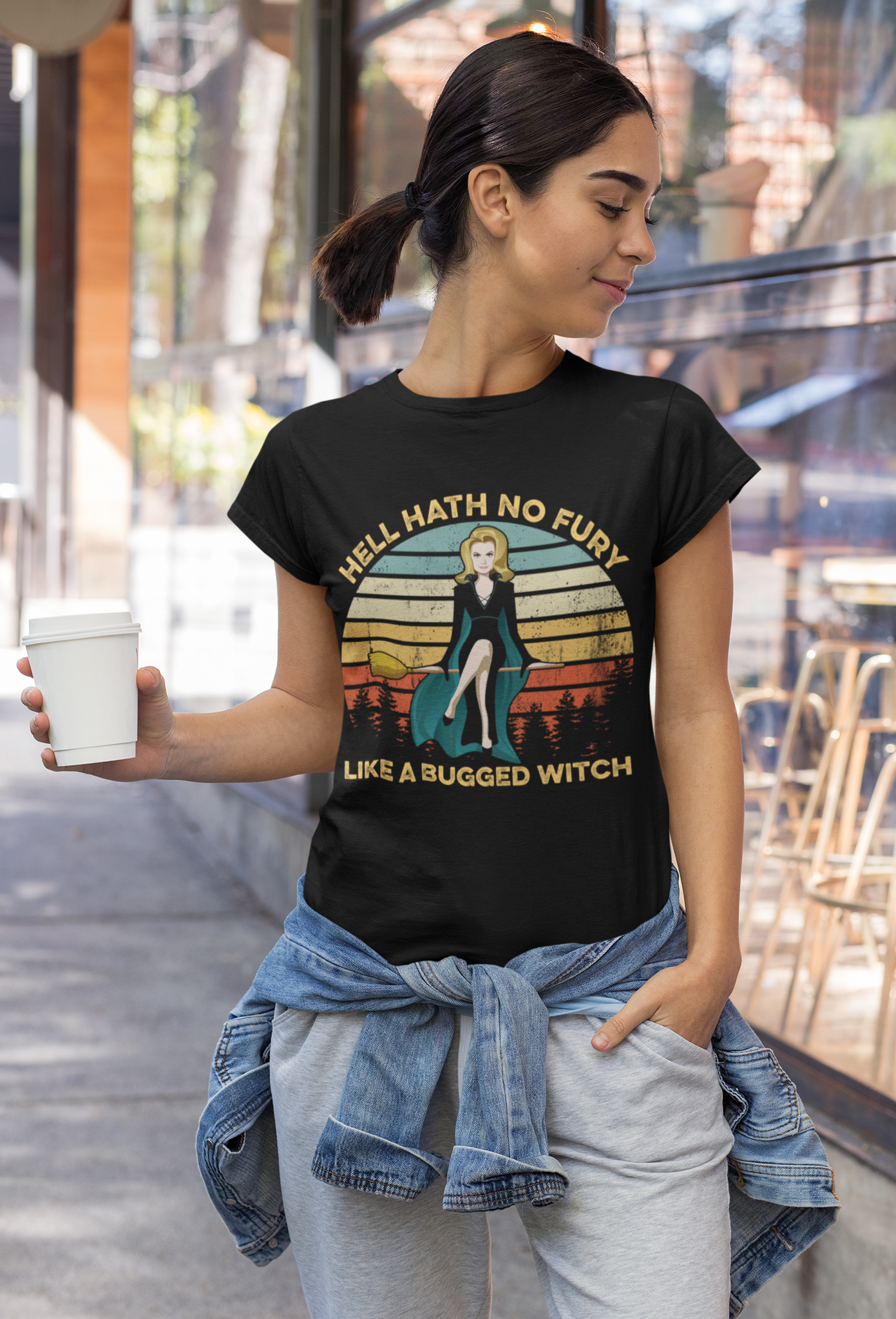 Bewitched Vintage T Shirt, Hell Hath No Fury Like A Bugged Witch Tshirt, Samatha Stephens T Shirt, Halloween Gifts