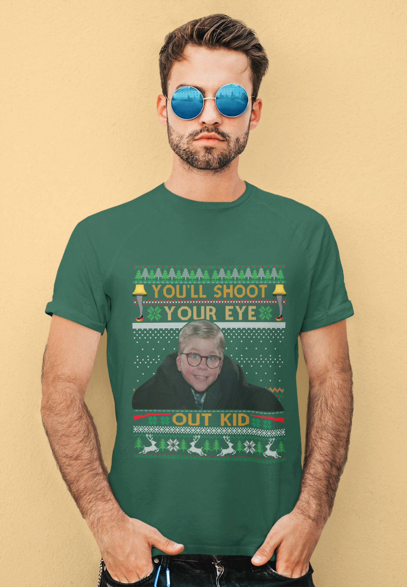 A Christmas Story Ugly Sweater T Shirt, Ralphie T Shirt, Youll Shoot Your Eye Out Kid Shirt, Christmas Gifts