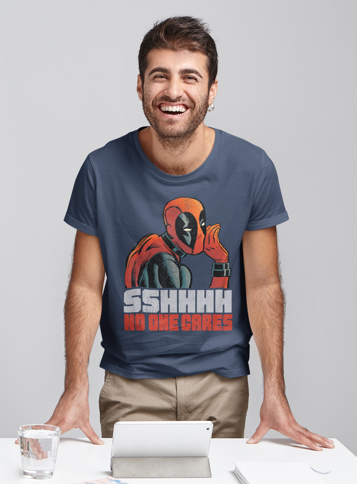 Deadpool T Shirt, SSHHHH No One Cares Whisper Tshirt, Superhero Deadpool T Shirt