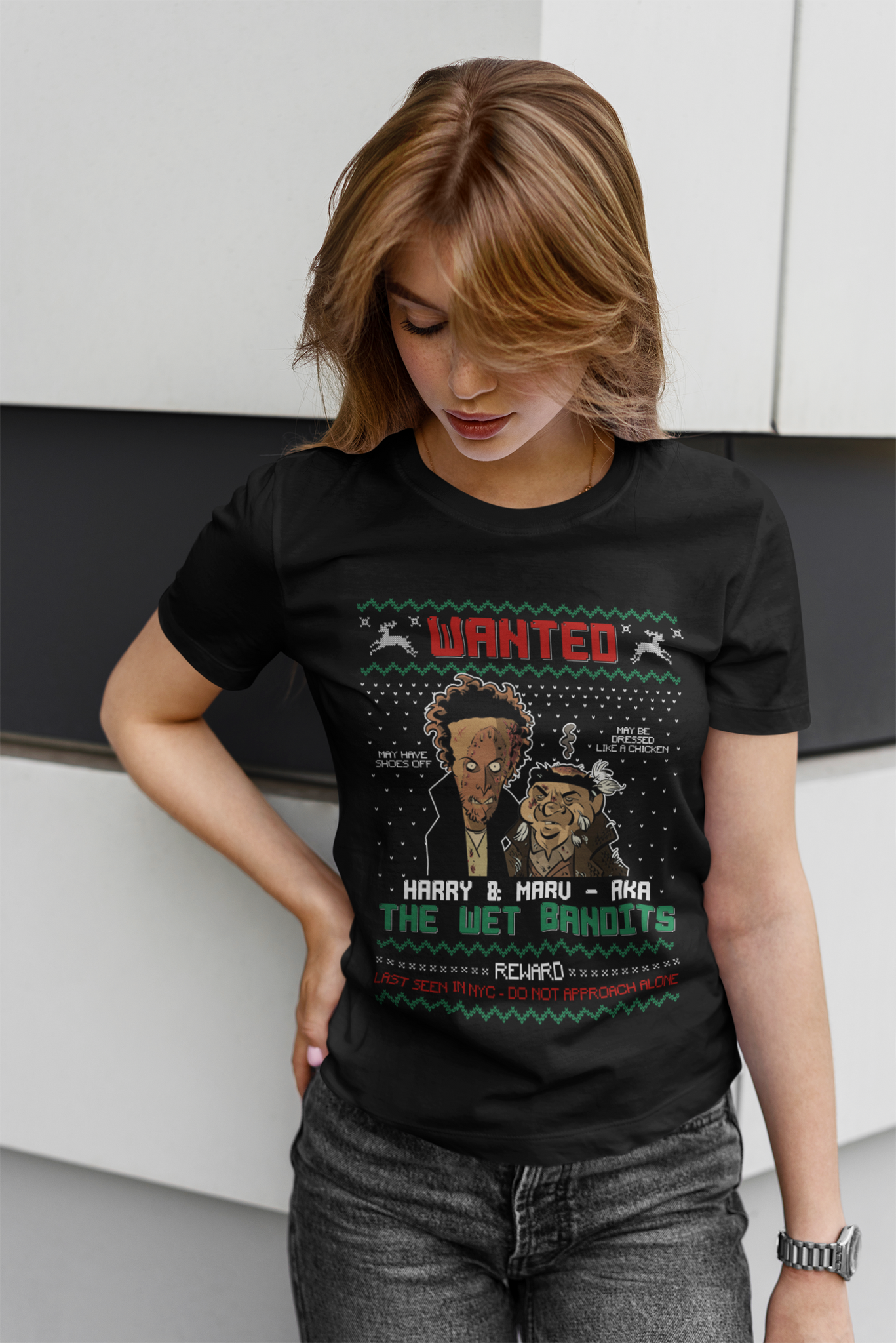 Home Alone Ugly Sweater Shirt, The Harry Marv T Shirt, Wanted The Wet Bandits Last Seen In NYC Shirt, Christmas Gifts