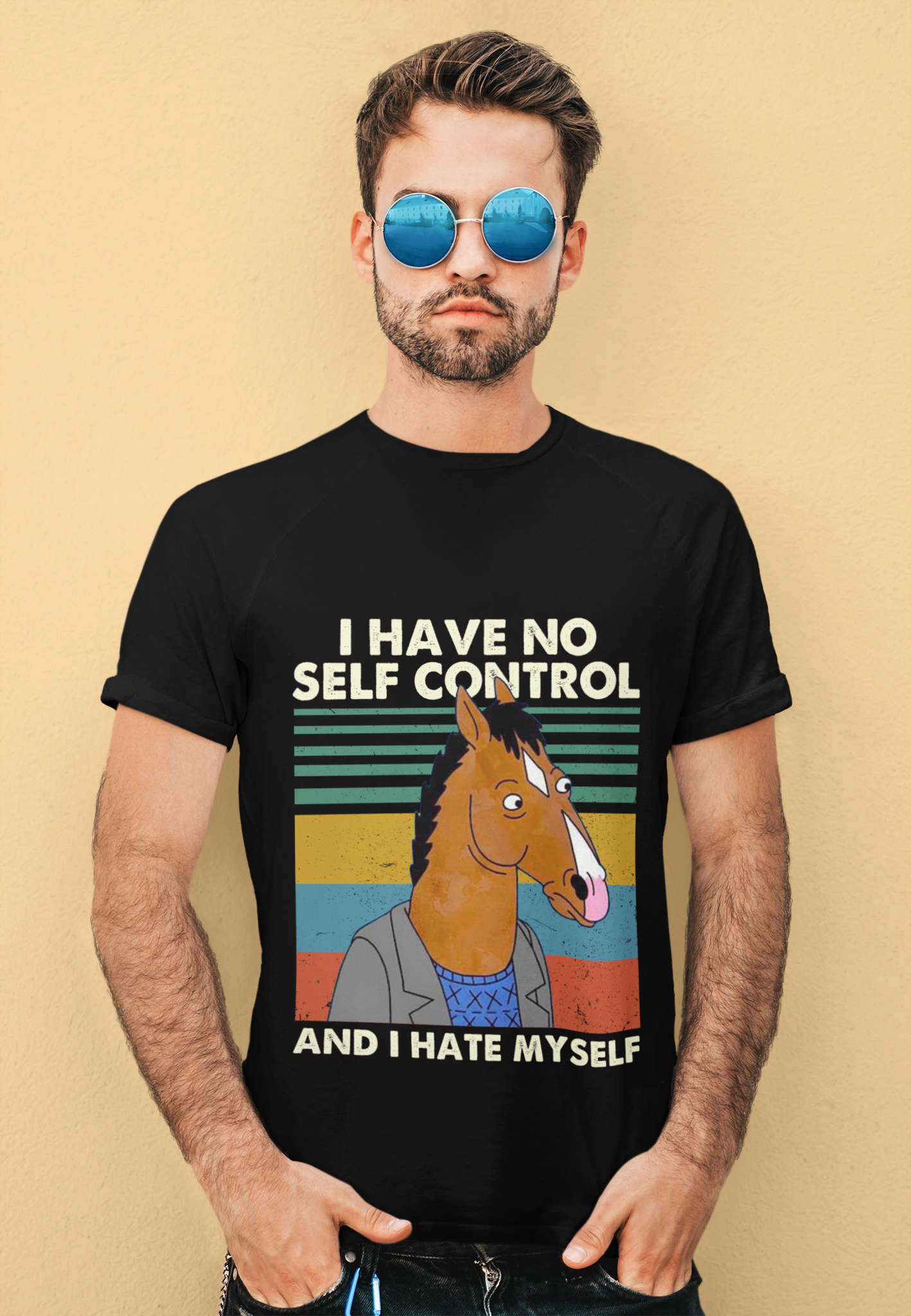 Bojack Horseman Vintage T Shirt, I Have No Self Control And I Hate Myself Shirt