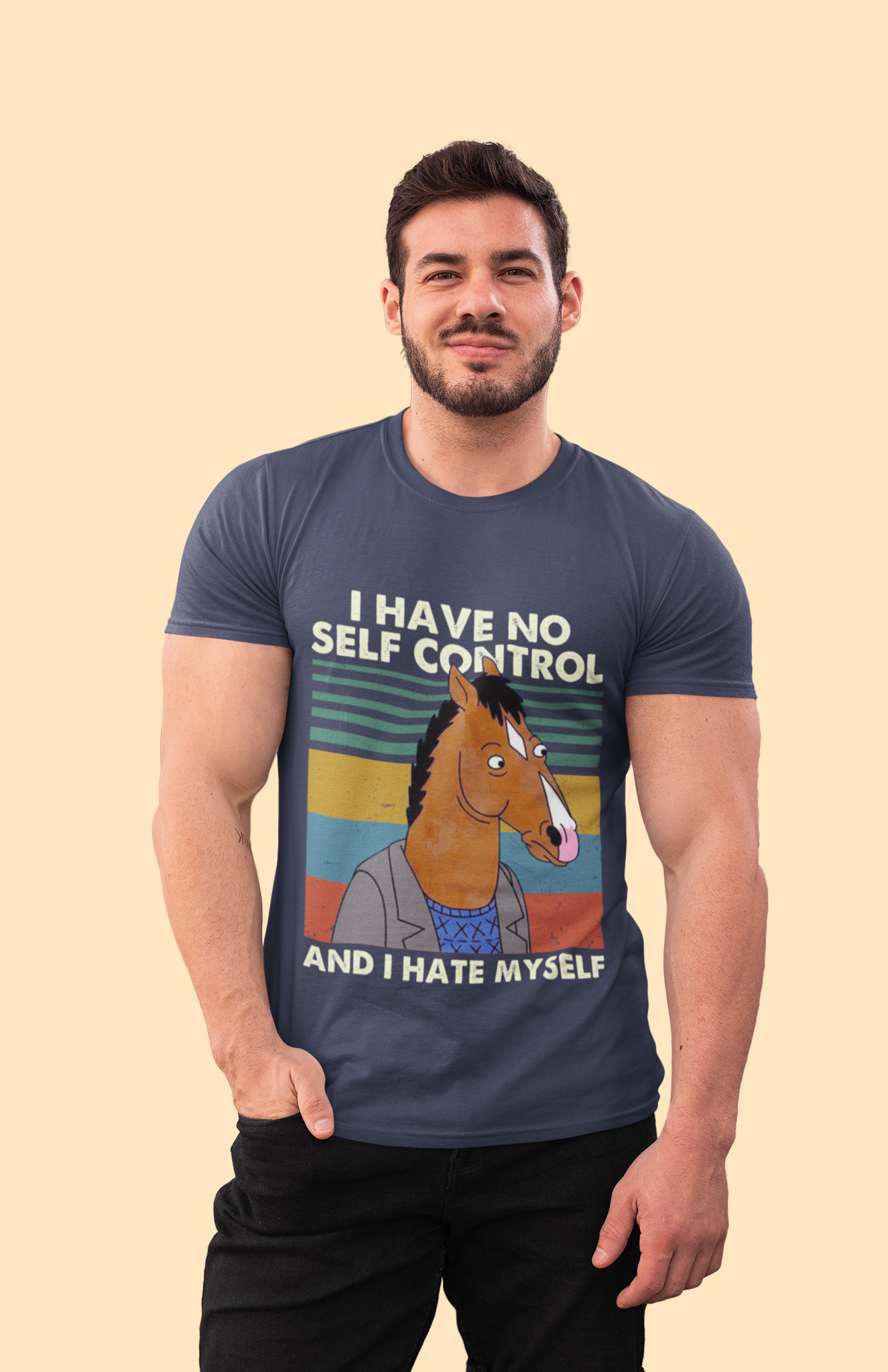 Bojack Horseman Vintage T Shirt, I Have No Self Control And I Hate Myself Shirt