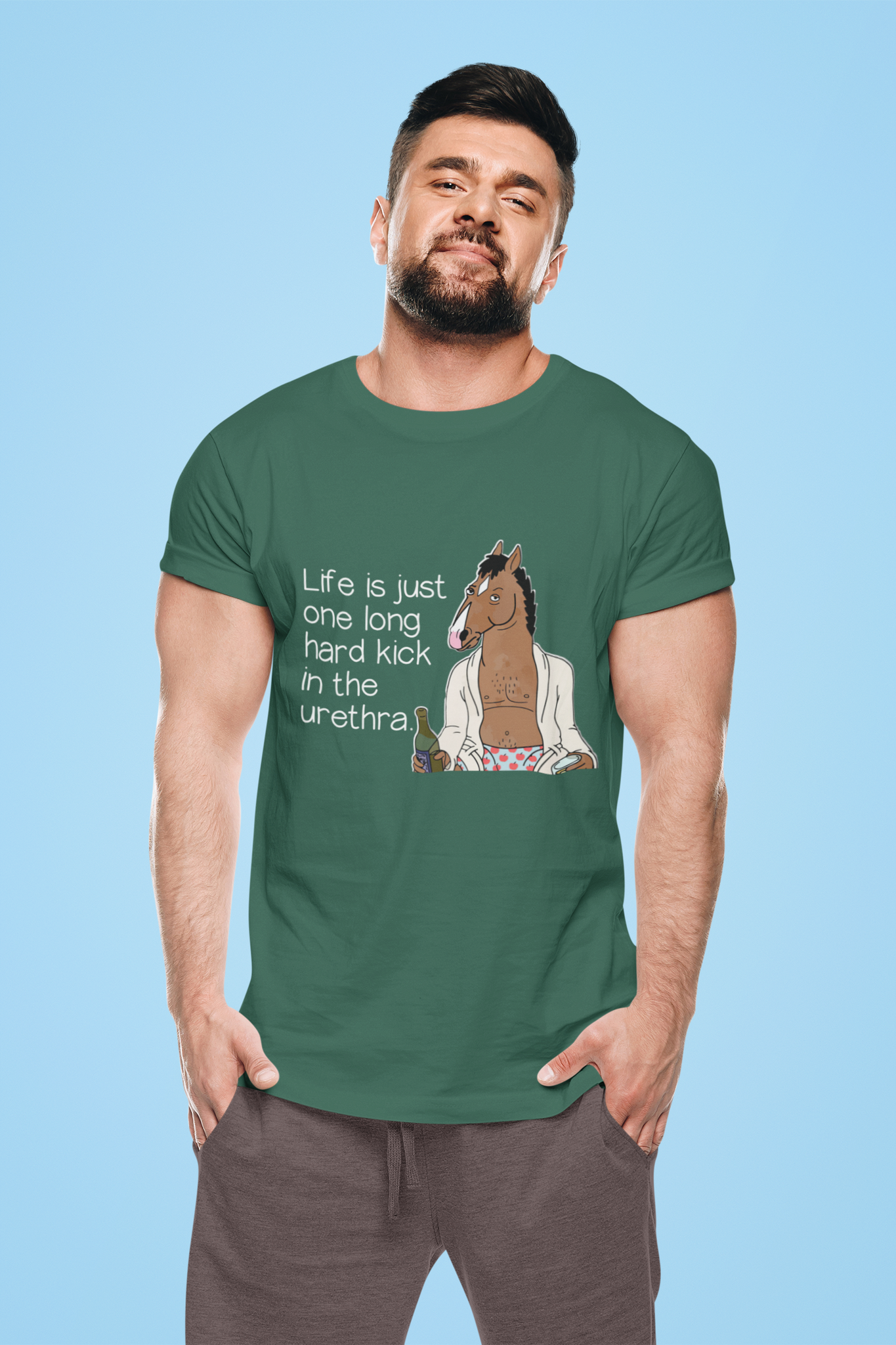 Bojack Horseman T Shirt, Life Is Just One Long Hard Kick In The Urethra Tshirt