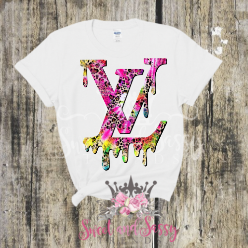 Kiss leopard and Lv monogram tongue on white tshirt – Sweetandsassytrends