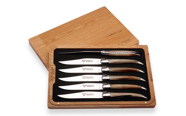 6 Laguiole en Aubrac Steak Knives Recycled Oysters Shells