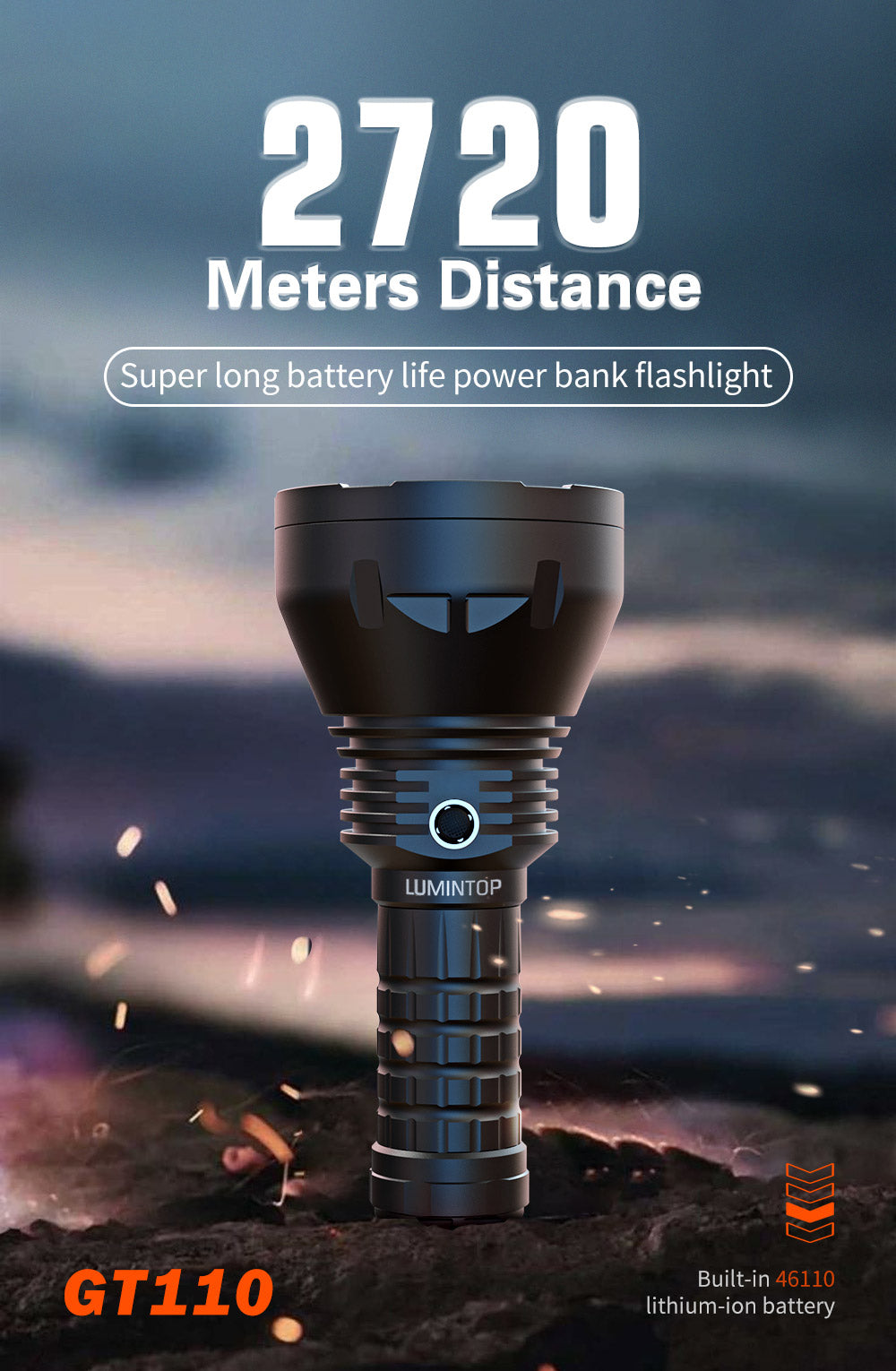 Lumintop GT110 - Ultimate Outdoor Flashlight with Powerful 7000-Lumen Output & 38000mAh Battery
