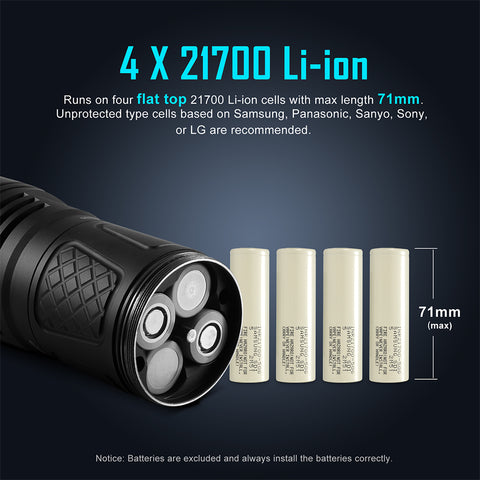 Lumintop® GT3 PRO 21700 Lumens 707 Meters Rechargeable Flashlight