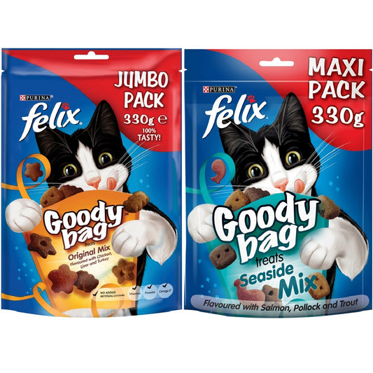  Felix Goody Bag Cat Treats Seaside Mix 60g (Pack of 8) : Pet  Supplies