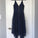Navy Blue Deep V-neck Spaghetti Straps Sleeveless Asymmetry Lace A-line Bridesmaid DressSME624
