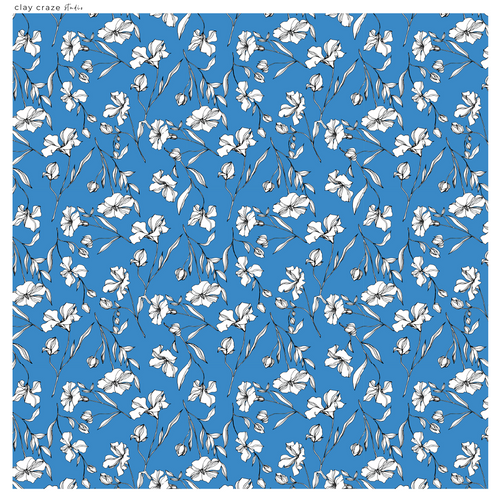 Transfer Paper - Roses (Blue) – Clay Craze Studio