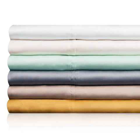 Stack of the various colors available for the WOVEN TENCEL™ Sheet Set