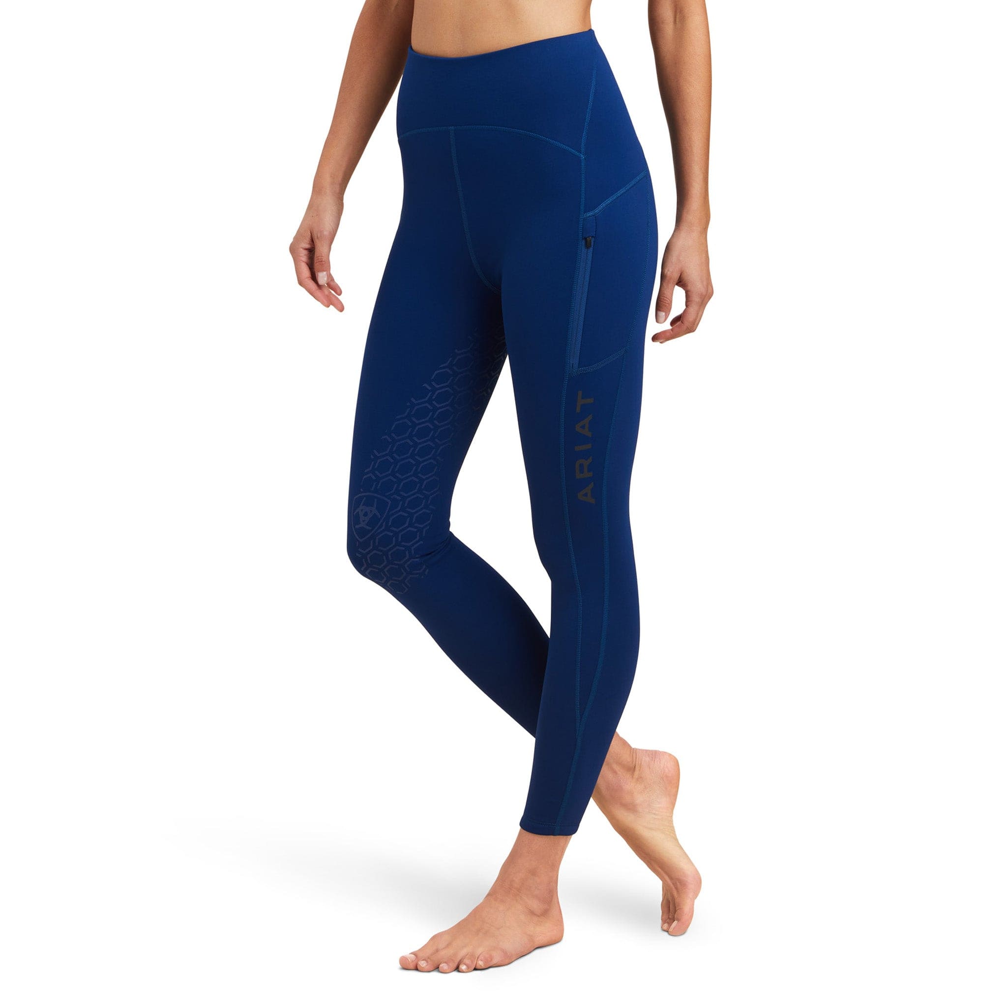 Image of Ariat Venture Thermal Silicone Knee Patch Riding Tights Blue