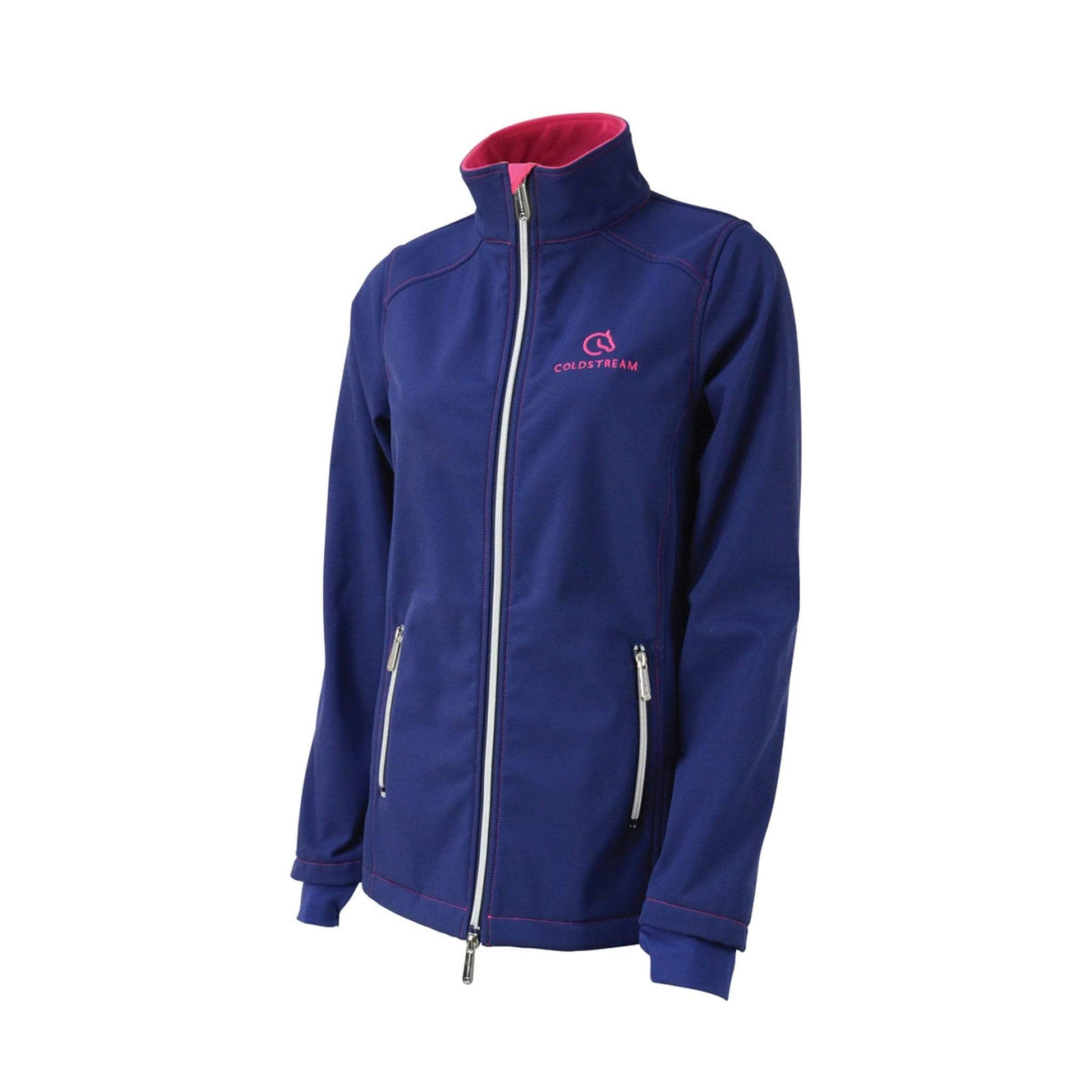 Coldstream Berwick Softshell Jacket Windsor Blue and Pink Front Side View 23581