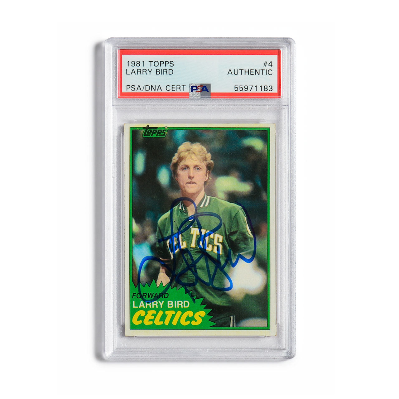 1981 Topps Larry Bird Autographed Basketball Card