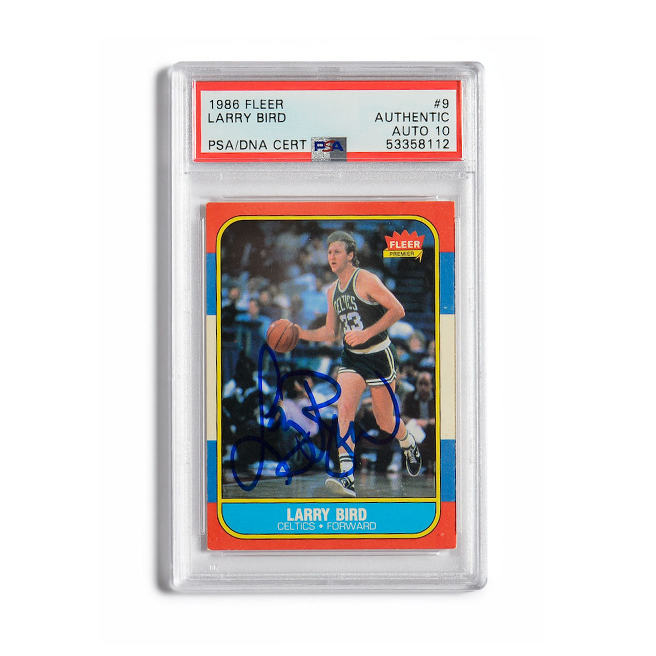 1986 Fleer Larry Bird Autographed Basketball Card