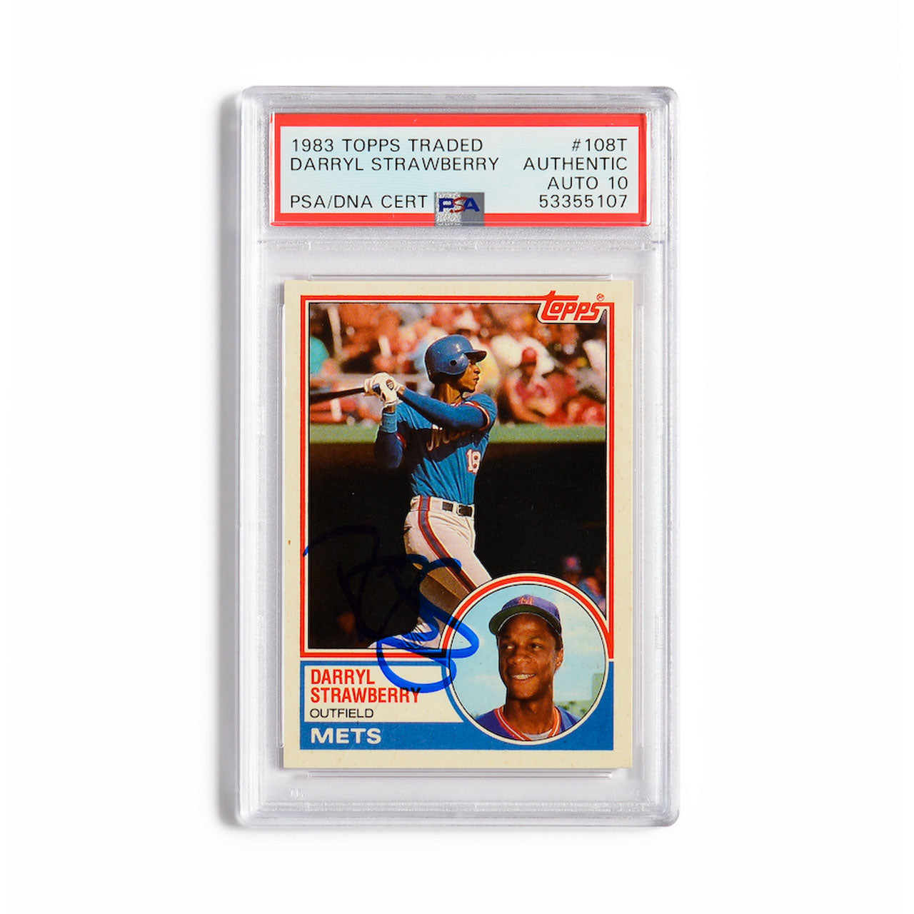 1983 Topps Traded Darryl Strawberry Autographed Rookie Card