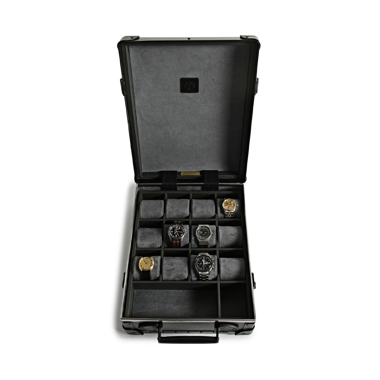 Globe-Trotter Black on Black Watch Case, #GlobeTrotter #Black #Black #Watch #Case