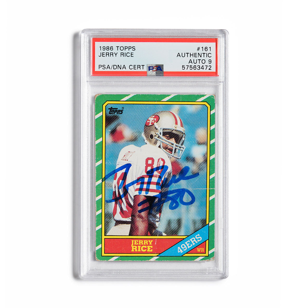 1986 Topps Jerry Rice Autographed Rookie Card