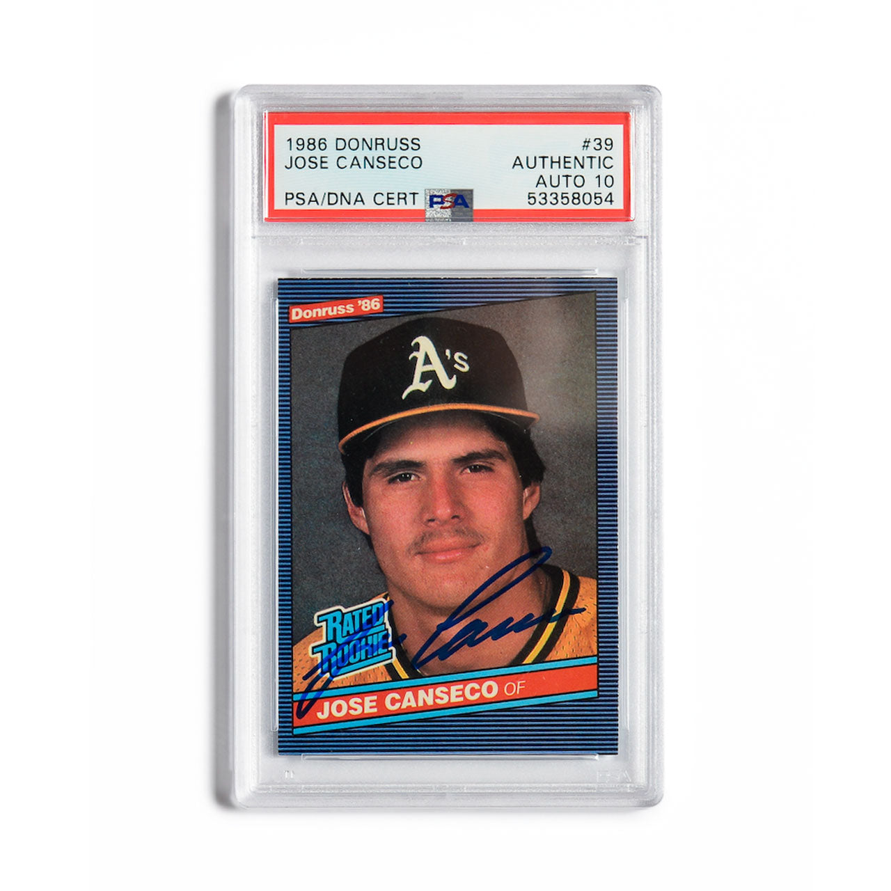 1986 Donruss Jose Canseco Autographed Rookie Card