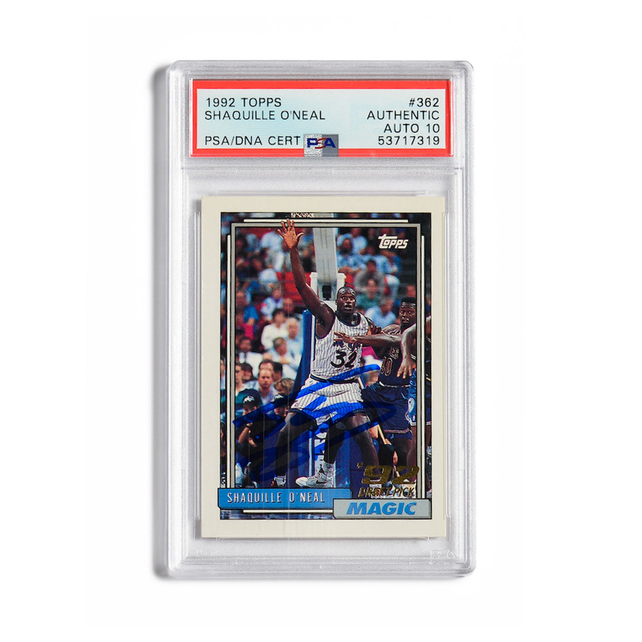 1992 Topps Shaquille O'Neal Autographed Rookie Card