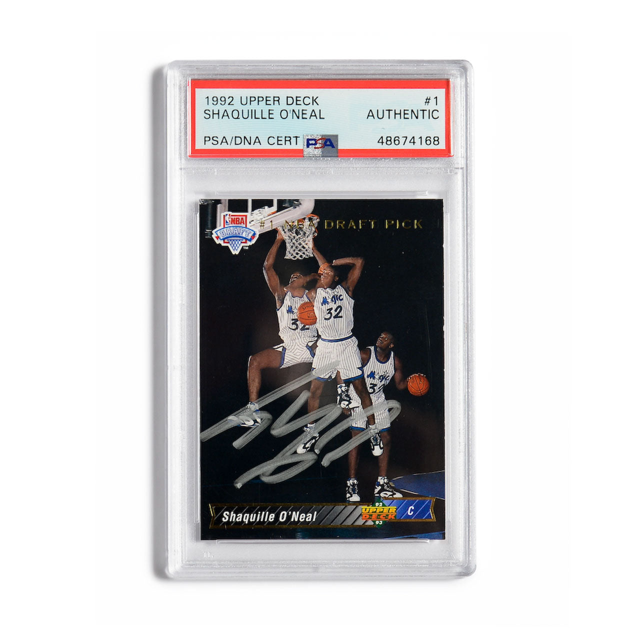 1992 Upper Deck Shaquille O'Neal Autographed Rookie Card