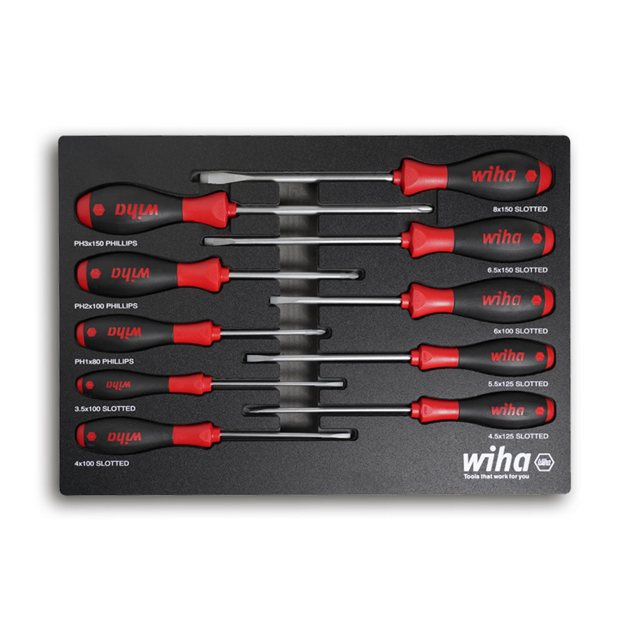 Wiha Soft Grip Screwdriver Tray Set