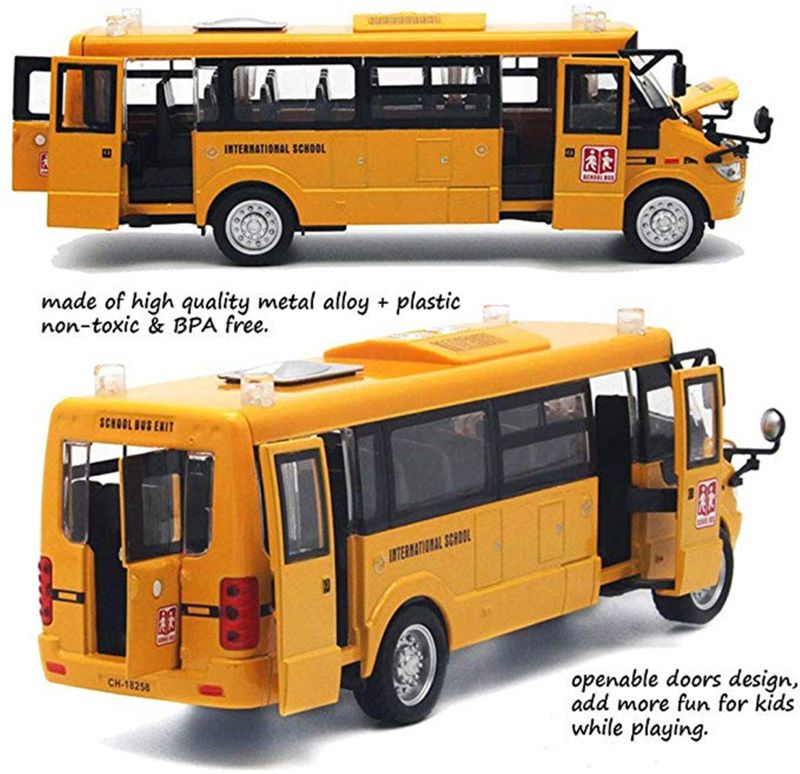 metal school bus toy