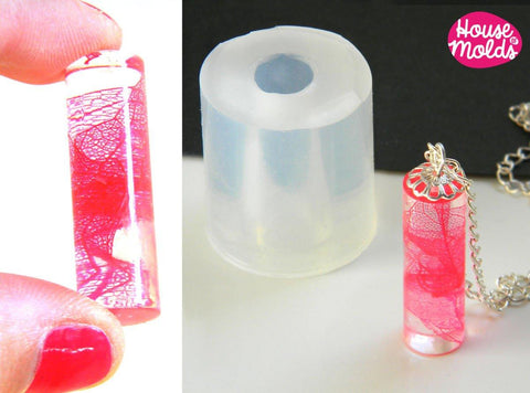 Clear silicone cylinder pendant mold