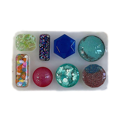 Clear silicone cabochon mold - 8 cavity - epoxy resin mold