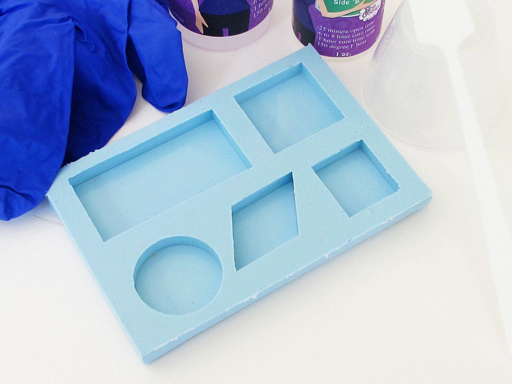 Square Resin Coaster Silicone Mold With Gem Details