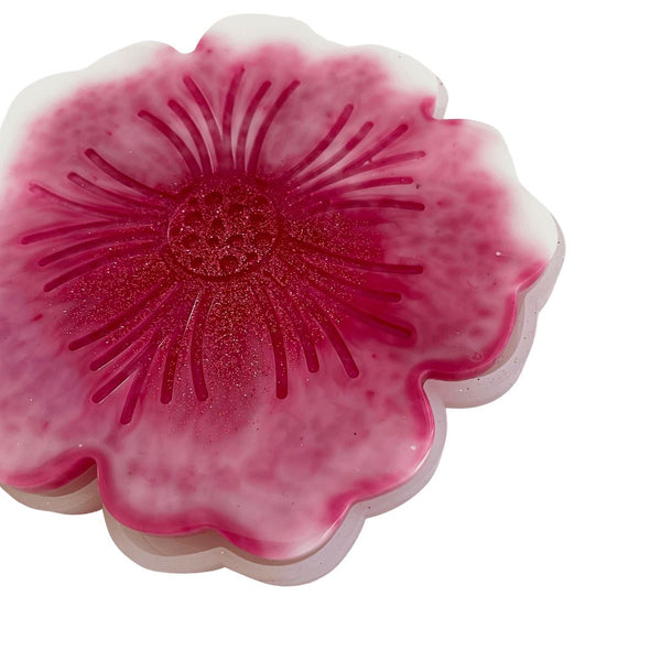 Etched hibiscus flower coaster silicone Mold Craft Supplies & Tools ...