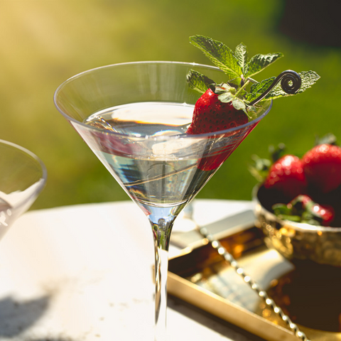 classic martini with strawberry