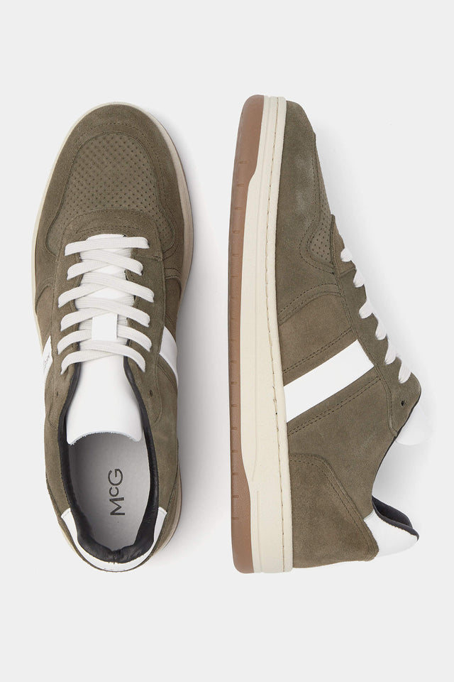 Olive Green sneakers leather with 
