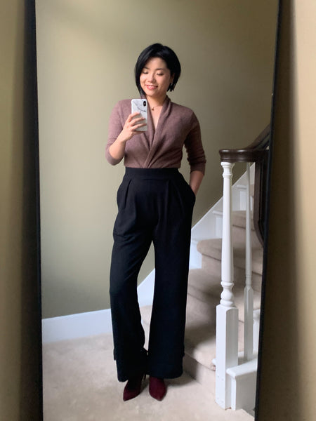 Marlene wide leg pants with cardigan