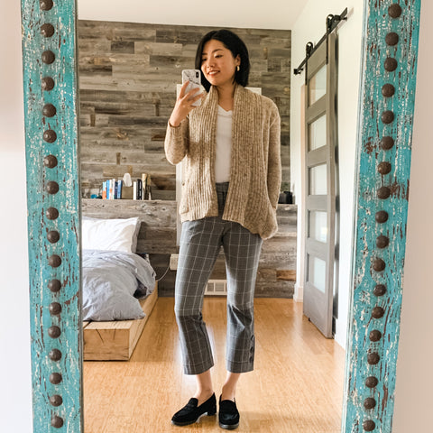 wfh style cardigan outfit 
