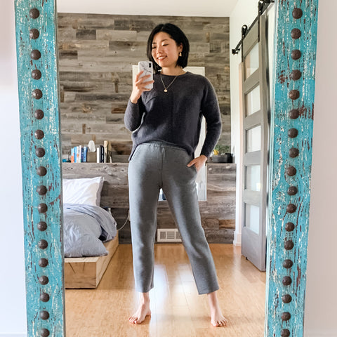 minimalist wfh outfit sweater sweatpants