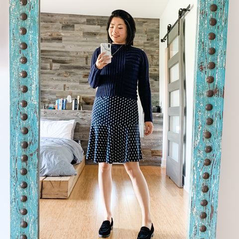 fall outfit idea wfh sweater dress