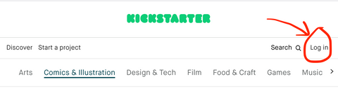 kickstarter sign up button
