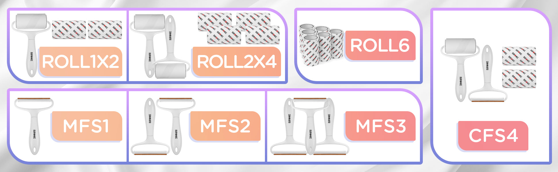 Duronic ROLL6 Fusselrolle Nachfüllpack, 6 Kleberollen