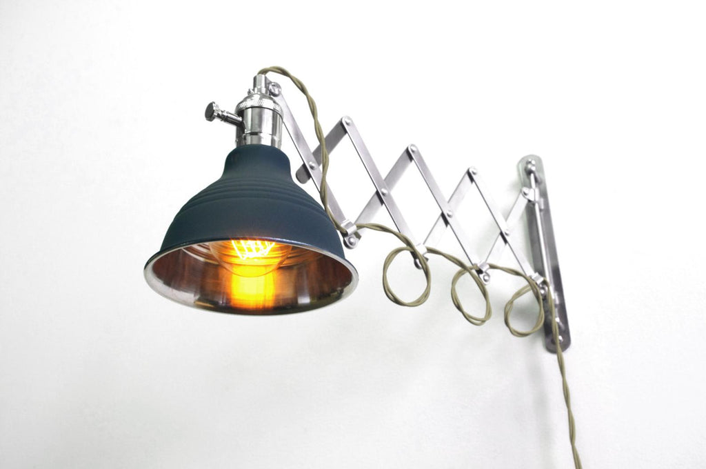 Original Scissor Lamp Black Gray Or Red Wire Options Long