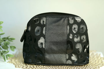 Black Leopard Makeup Travel Pouch