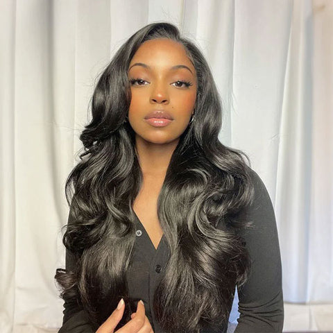 BODY wave glueless lace closure wig