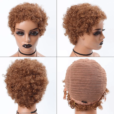 Ginger Afro Curly Non Lace Wig For Women