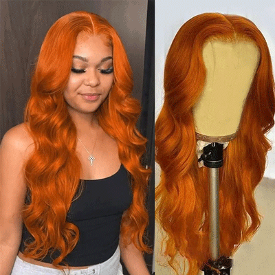 Ginger Orange Body Wave Pre Plucked HD Lace Wig