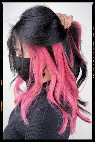 pink abd black Peekaboo Hair wig