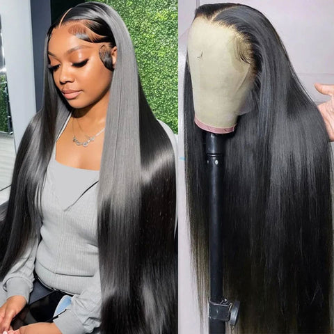 straight human hair wig