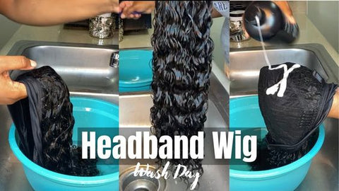 wash a headband wig human hair