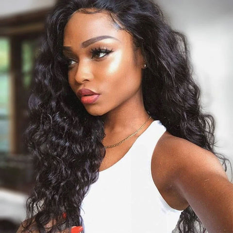 water wave lace front wig with baby hair