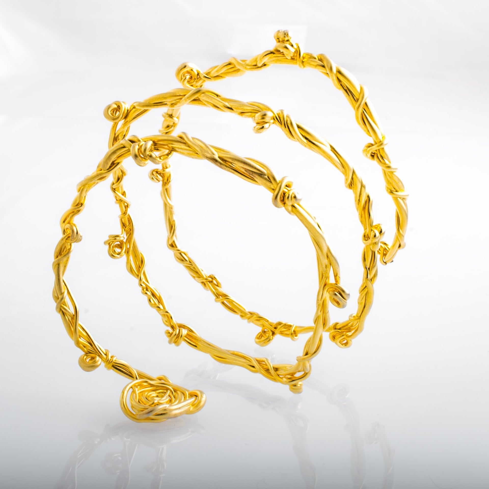 Square Spiral Pattern Gold Cuff Bracelet – Susan Freda Studios & Arn ...